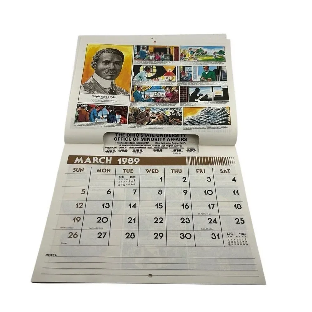 THE AFRO-AMERICAN HISTORICAL CALENDAR - 1989 Advertising Calendar Ohio State